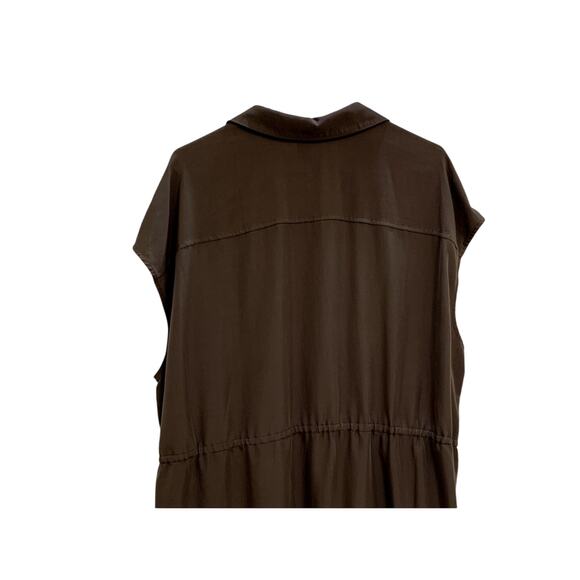 Old Navy Dress Women XXL Olive Green Sleeveless Summer Lightweight Waist Tie - Picture 6 of 9